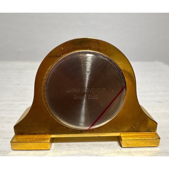 Disney Desk Mantel Clock Minature Mickey & Minnie Driving Gold Metal 2 x 1.25" - Picture 3 of 8